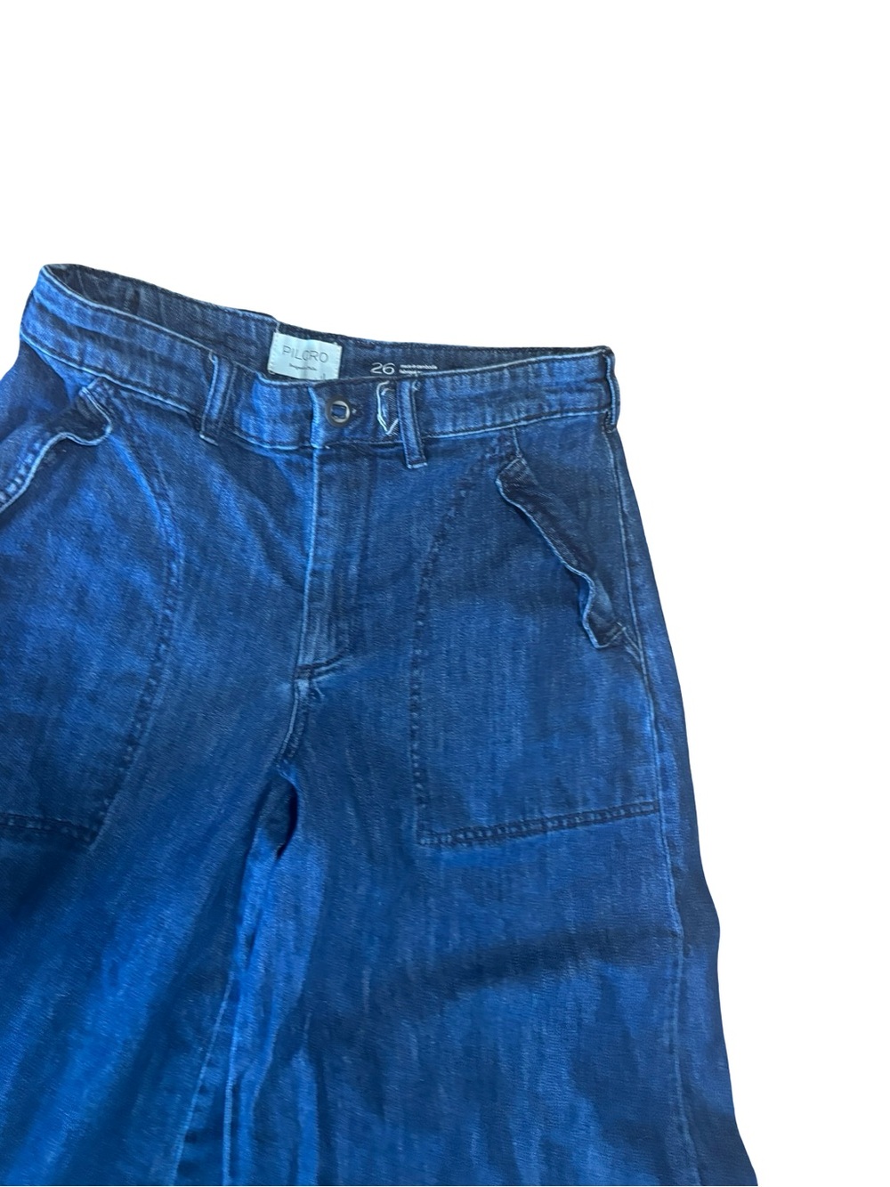 Pilcro High-Rise Wide-Leg Jeans Size 26 Blue Lightweight Denim Palazzo Pants - Picture 6 of 8